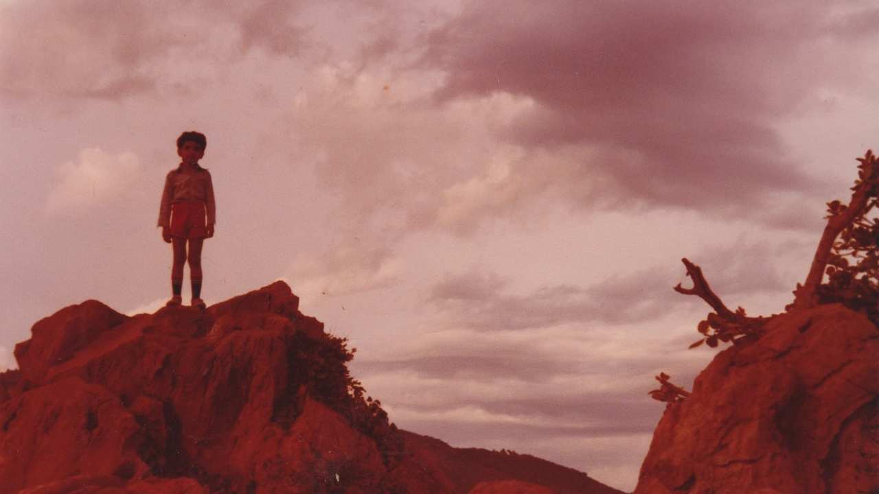 boy standing on a cliff